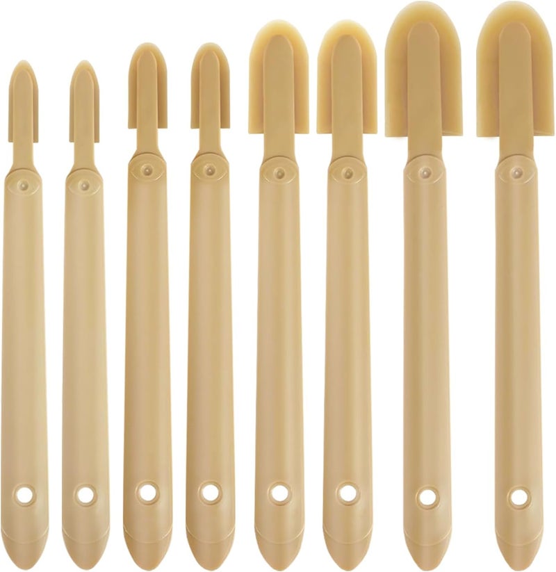ZLY 8 PCS Rubber Caulking Spatulas Tool,Rubber Caulk Silicone Sealant Finishing Tool,Spreader Applicator Caulking Finishing Tool Rubber for Floors, Tiles, Walls, Bathrooms, Kitchens 4 Size - Image 1